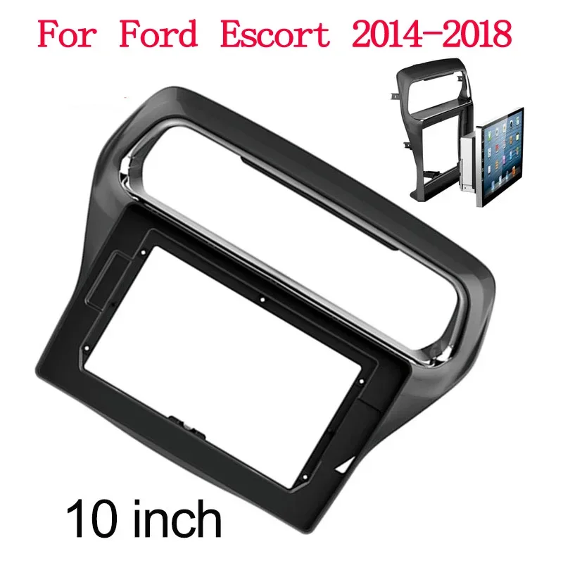 Fascia de Radio de coche de 2 Din para Ford Escort 2014-2018, Kit de tablero estéreo de radio de coche, ajuste de instalación, molduras de marco de Facia