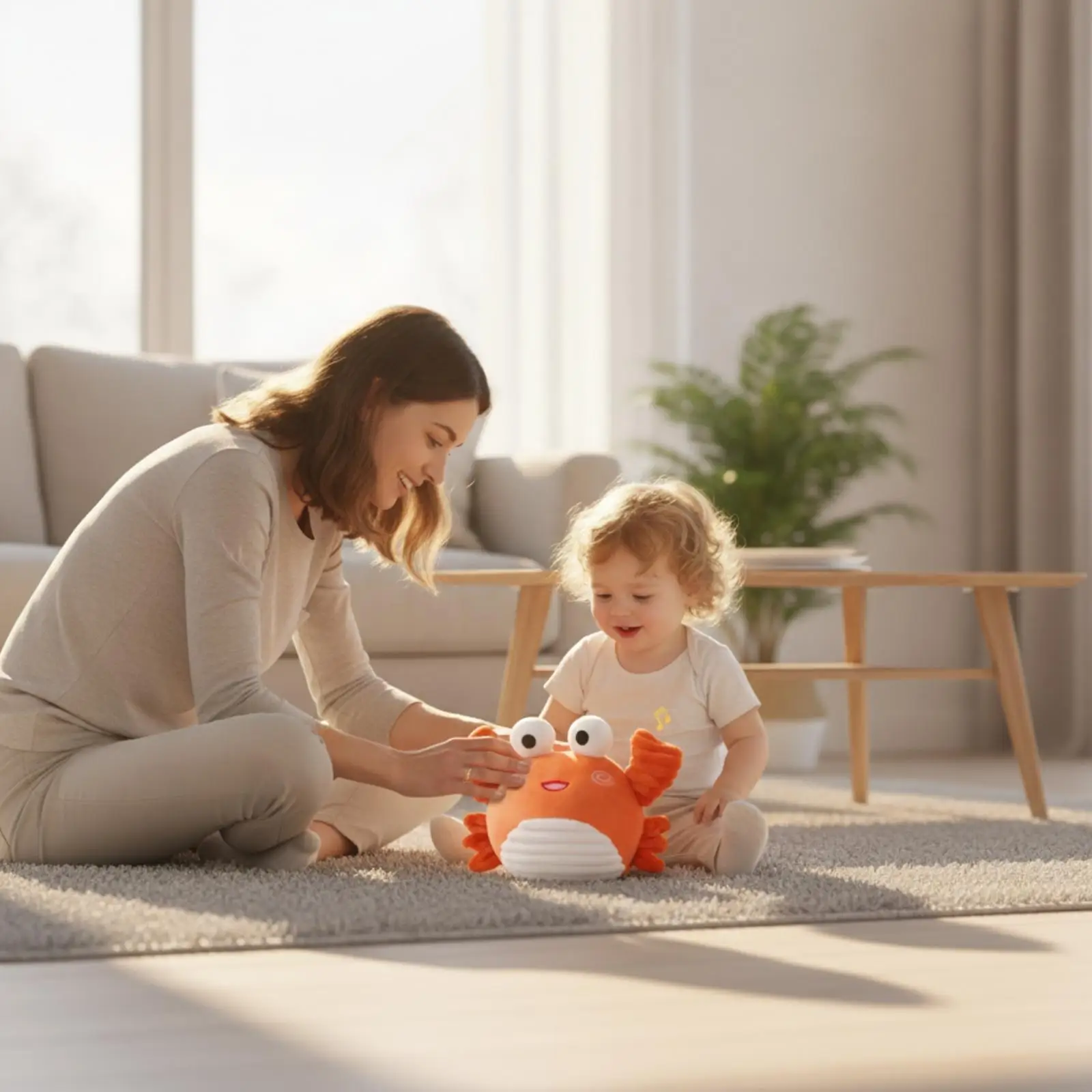Musical Crawling Creature Interactive Scuttling Crustacean Toy Sensory Stuffed