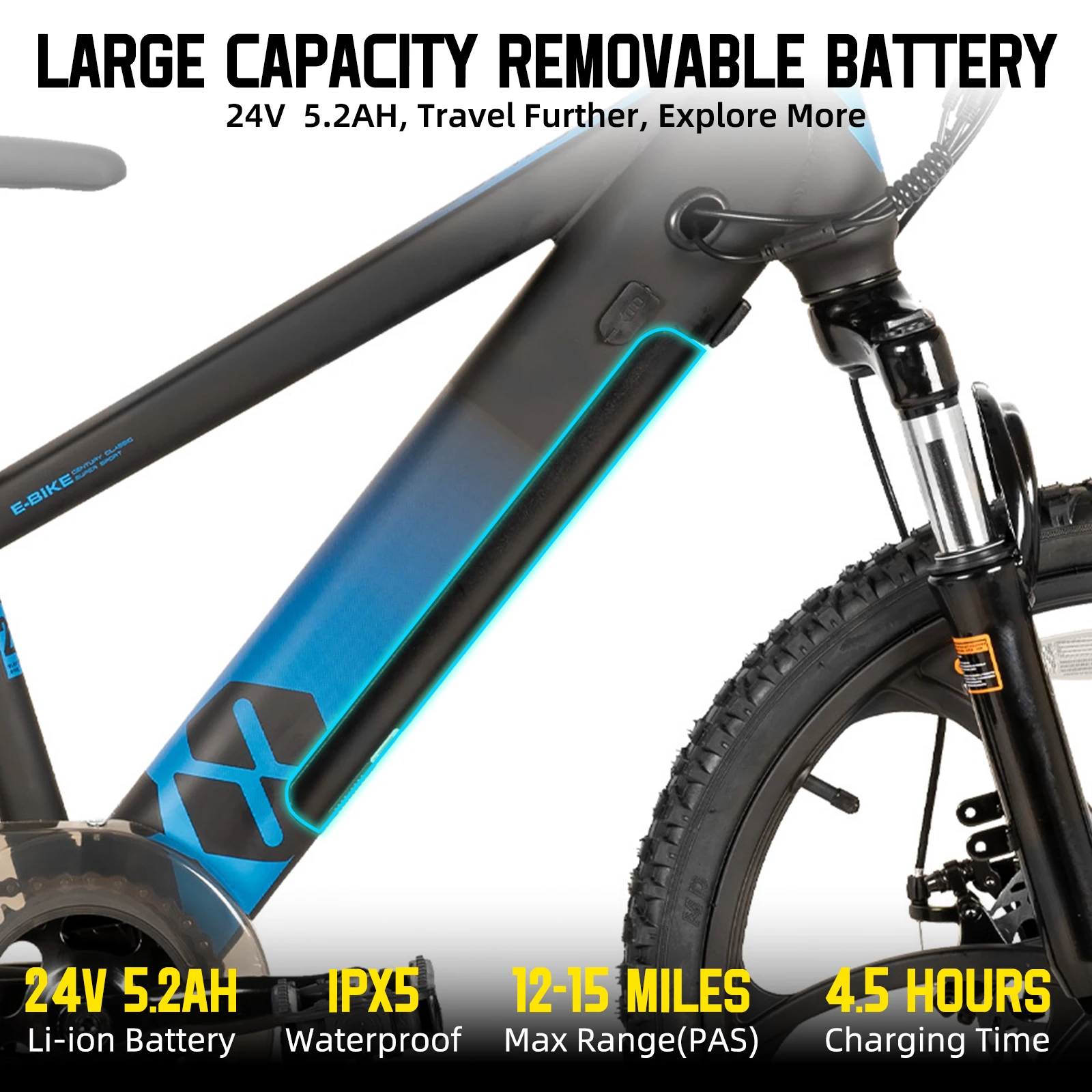 JOYSTAR Electric Bike for Kids Teens Ages 7+ with 250W Motor, 15 Miles 15MPH Electric Mountain Bicycle Safe Mini Ebikes