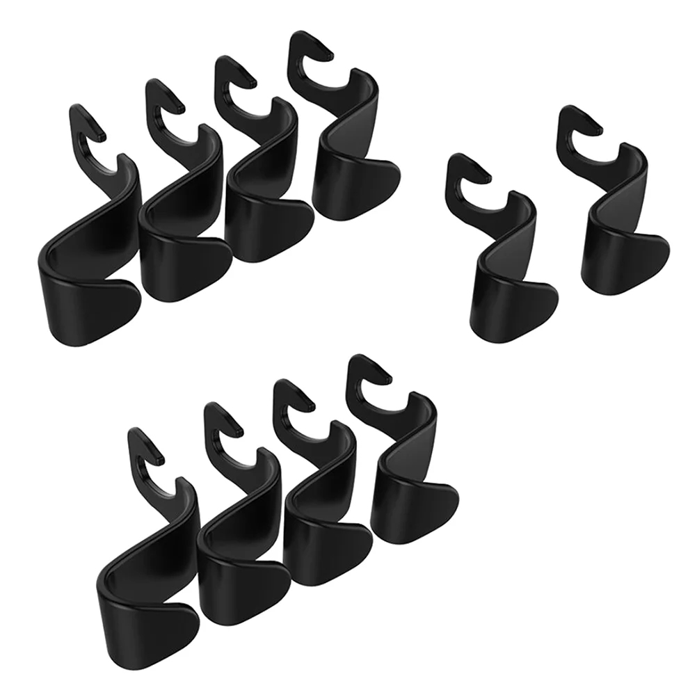 

10 Pcs PP Plastic Car Hooks Back Seat Headrest Hooks Multifunctional 20kg Maximum Load Auto Vehicle Headrest Hangers Universal S
