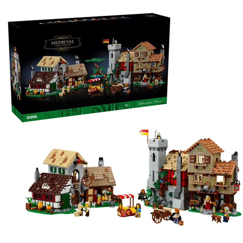 

3304 детали, 10332, Серия «Архитектурные виды улиц», Дом, Средневековая городская площадь, Развивающий конструктор, Модель, Подарок