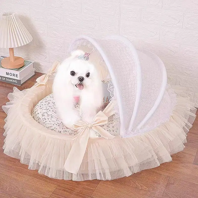 Articoli per animali domestici-Dog Cat Princess Cradle Deluxe Bed Puppy Kitten Luxury Bed Sofa Pet Supplies cuscino accessori cestino