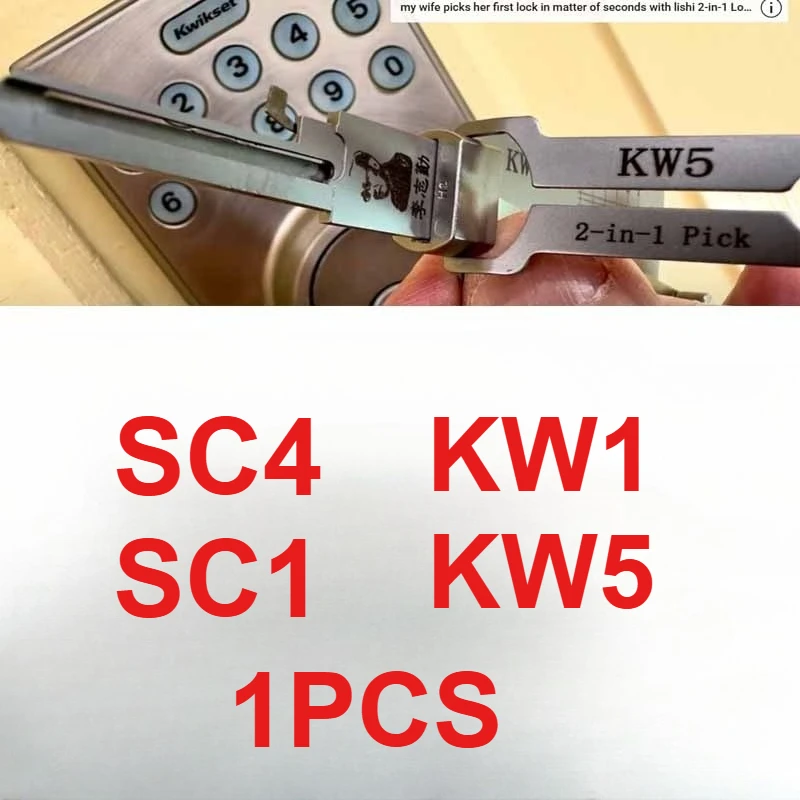 

Locksmith LiShi 2 in 1 SC1 SC4 Master Key KW5 KW1 Tools Civil Lock Opener Hand Professional Locksmith Hand for Door Measuring
