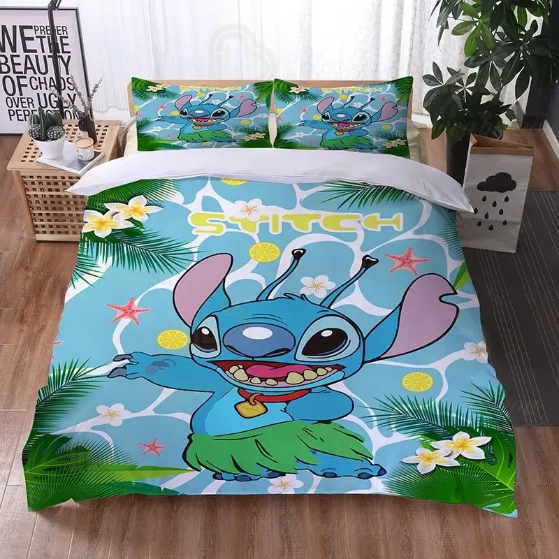 Dis Stitch Quilt Cover Pillowcase Bedding Three Piece Set Multi Size Quilt Bed Comforter Set Duvet Cover Anime Bedding Sets