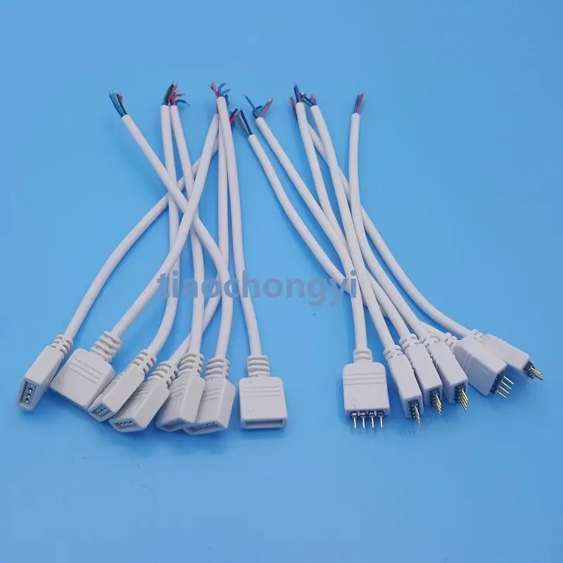 

4pin to RGB Male + Female connector 15cm wire cable For 5050 RGB LED strip 5Pairs