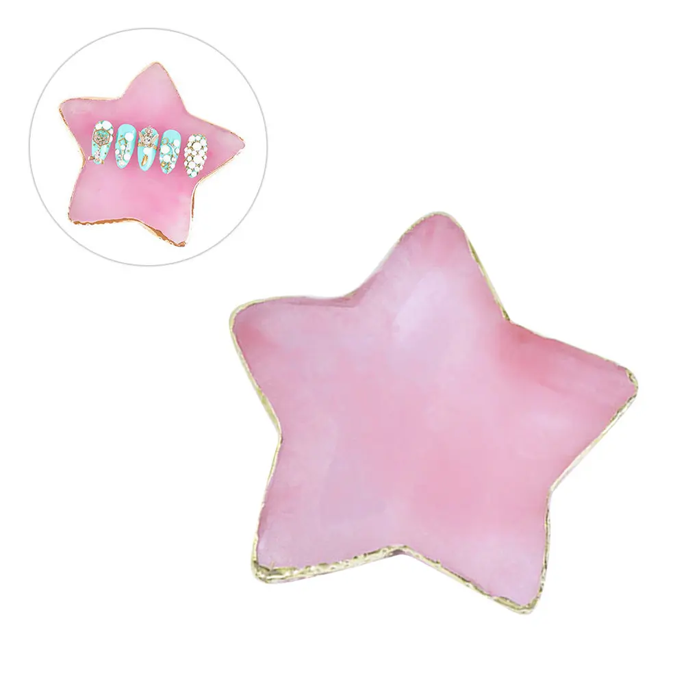 Pink Star Resin Palette for Manicure Stylish Smooth Texture Easy to Clean Nails Color Plate Suitable for Nail Art Color Mixing