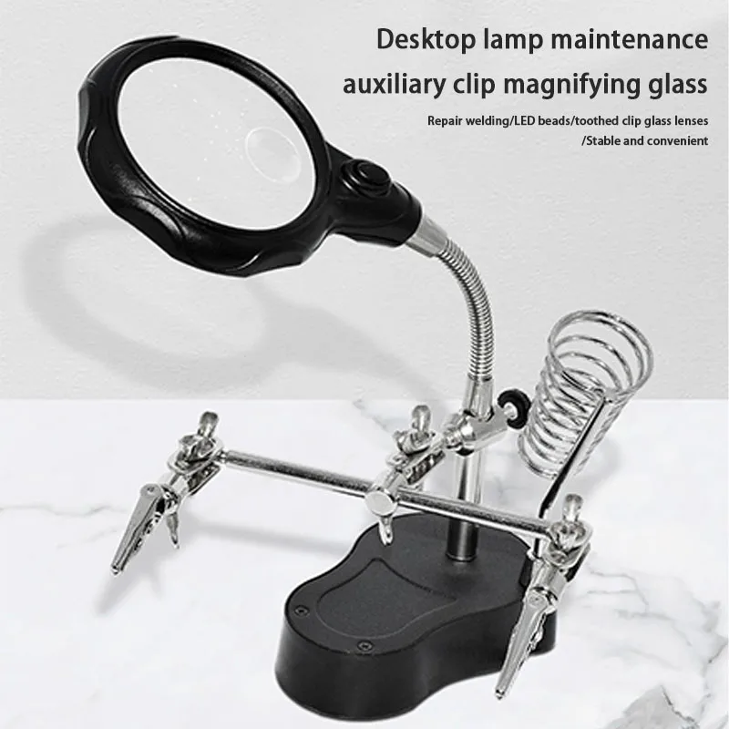 1 Set Repair Auxiliary Strap Light Magnifying Glass Mobile Phone Motherboard Digital Device Maintenance Tool Table