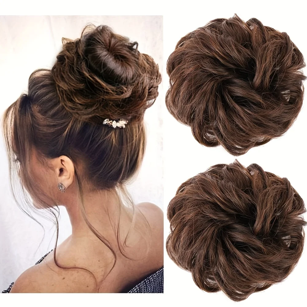 YYong 4 Inch Brazilian Human Hair Messy Hair Bun Chignon Extensions Scrunchy Updo Hair Pieces Soft And Comfortable To Wear