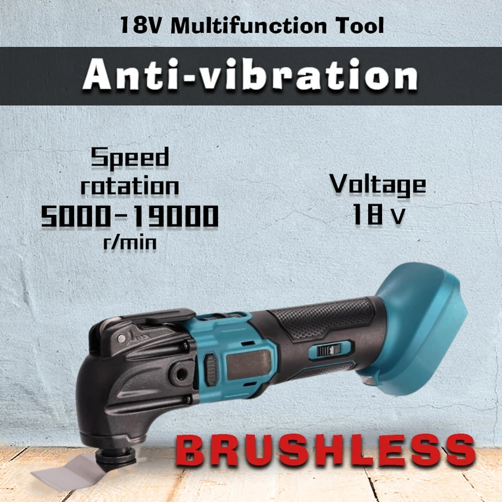 23PCS Oscillating Multi Tool with 2 Original Battery Brushless Multi-Tool Handle 6 Variable Speed Cutting Tools for Makita 21V