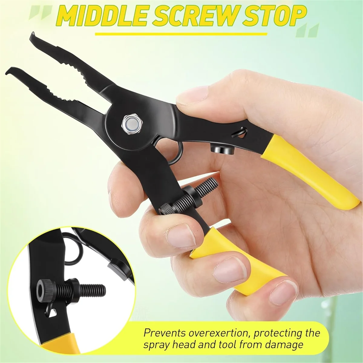 A83Z  Head Pull-Up Tool for PTC1 -Up Sprinkler Head Puller & Repair Tool for Irrigation Maintenance Yellow