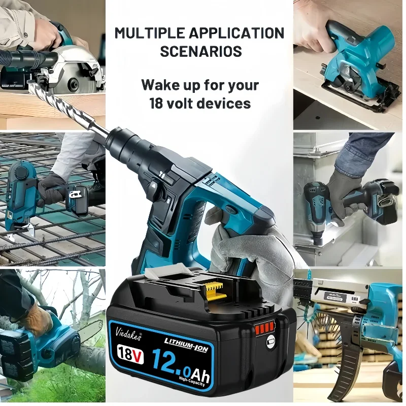 

Compatible for Makita 18V 6Ah/5Ah Battery for Makita Tool,DGA504、DTD173、TW004G、DGA506 Rechargeable 18v Lithium Battery