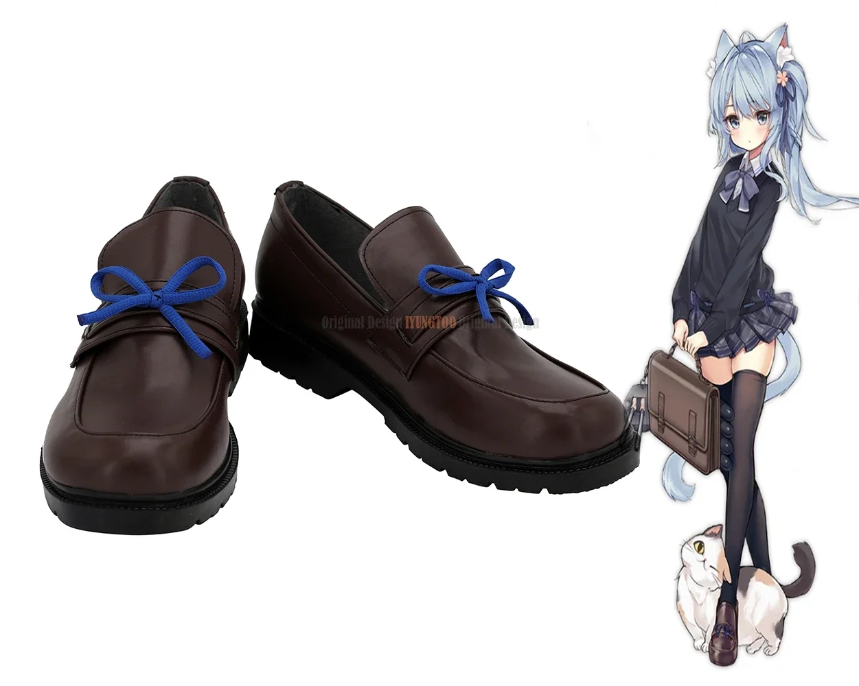 Asashio Shoes Cosplay Azur Lane Asashio Class Destroyer Cosplay Shoes Brown Boots Custom Made for Boys and Girls