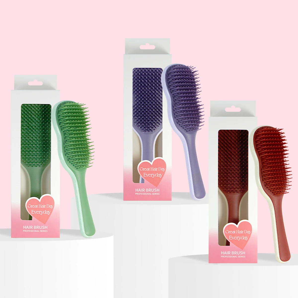 Professional Hair Brush Ergonomic Handle Detangling Smoothing Styling All Hair Types Great Hair Day Everyday