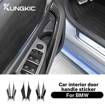 For BMW 5 Series G30 2017 2018 2019 2020 2021 2022 2023 Door Handle Pull ABS Carbon Look Glossy Black Matte Inner Trim Cover