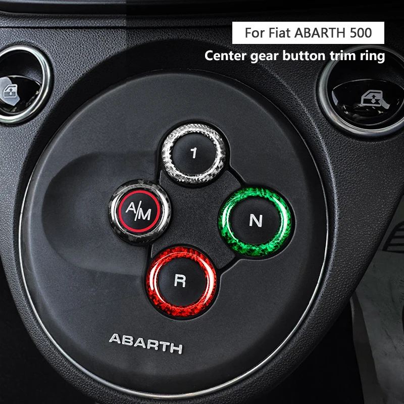 

Carbon Fiber Gear Shift Button Ring Trim Sticker For Abarth 595 695 2012 2013 2014 2015 2016 2017 2018 2019 2020 2021 2022 2023