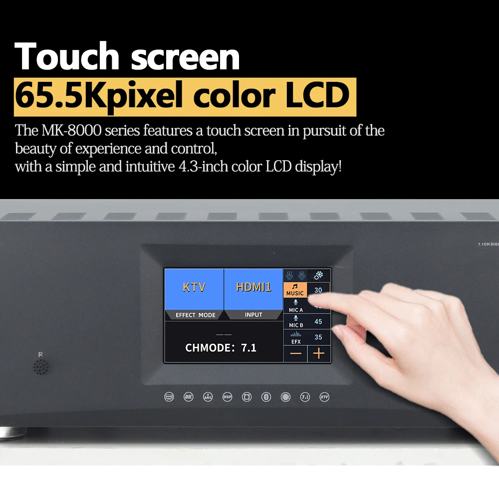 MK-8000 7.1CH AV Receiver 8K 3D Dolby8 Channel Home Theater KTV Karaoke Amplifier
