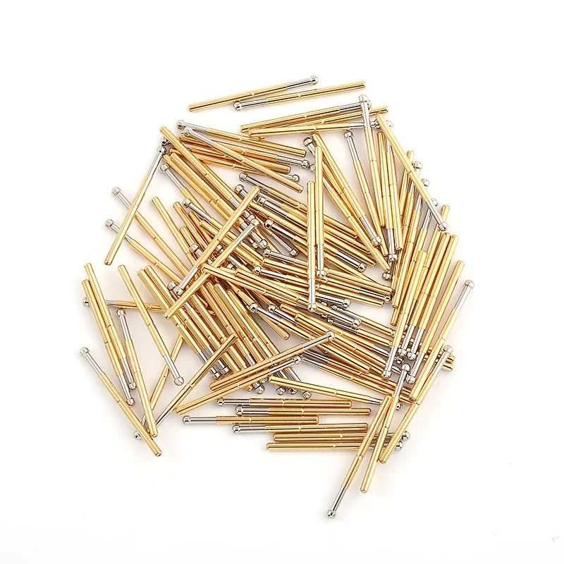 100PCS/pack P125-D2 Big Round Head Spring Test Probe with Outer Diameter of 2.0mm and Length of 33.35mm For ICT Testing