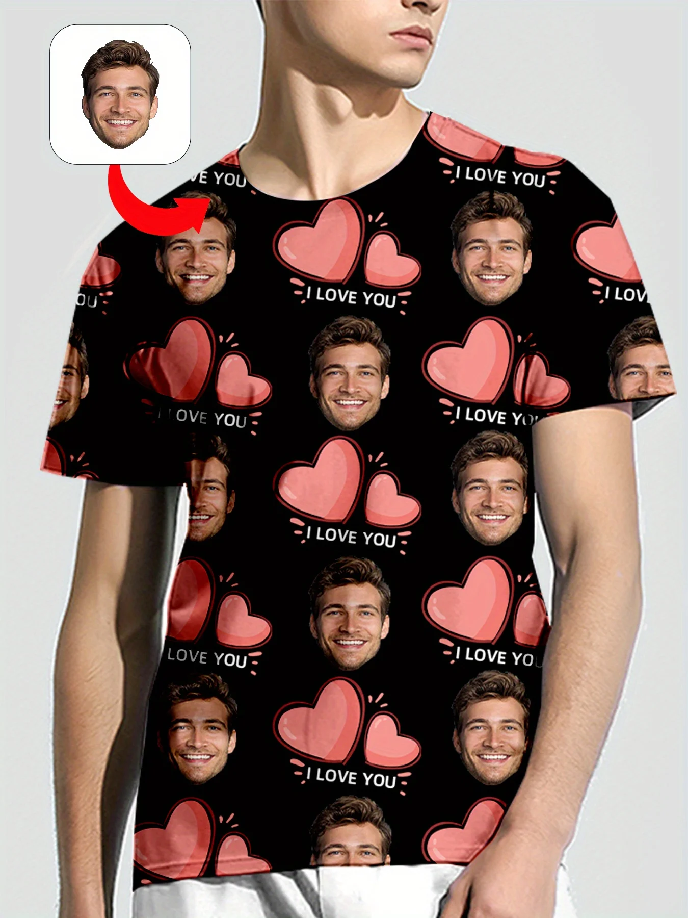Summer Casual Loose Short-Sleeved Printed T-Shirt Can Be Personalized Personal Photo Comfortable Breathable Pajamas T-Shirt