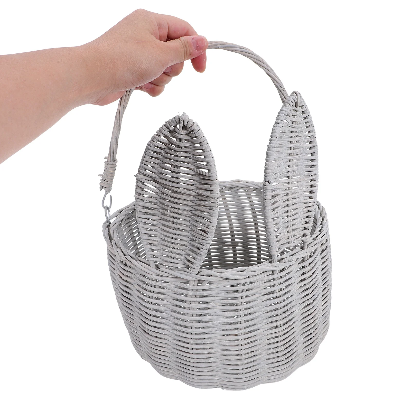 

Handwoven Rattan Bunny Ear Basket Easter Bunny Picnic Basket Easter Eggs Storage Organizer Kids Egg Hunt Christmas Party