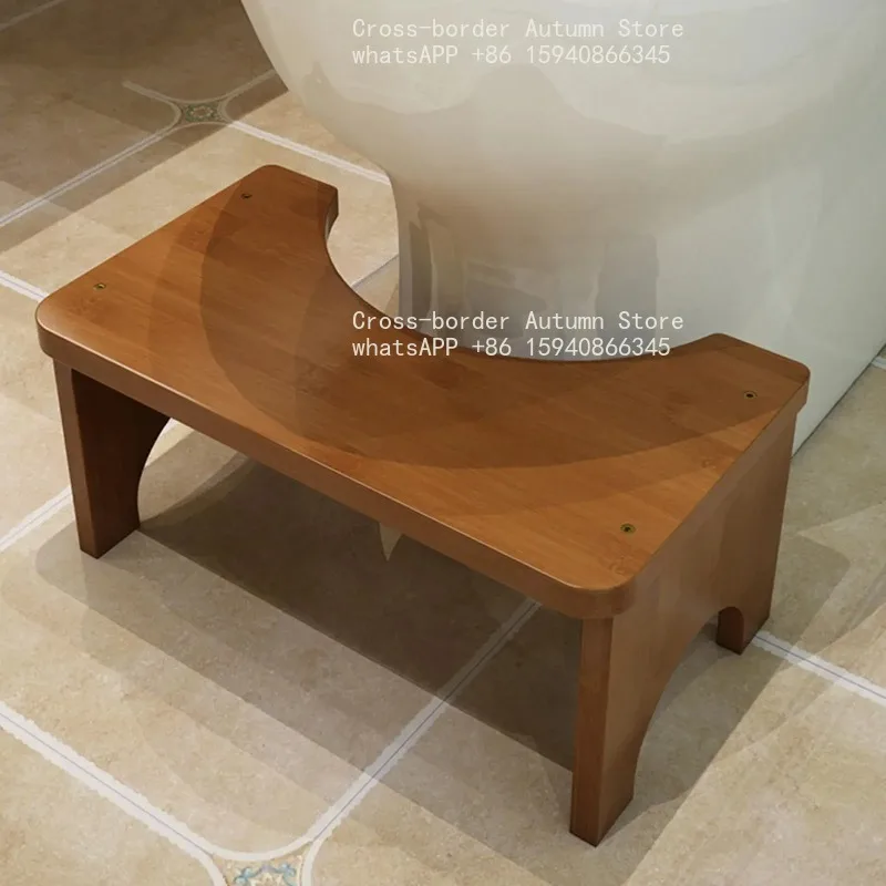 Toilet Stool Wooden Toilet Stool Seat Ergonomic Potty Step for Adults Elderly Children Home Bathroom Shower Camping Travel