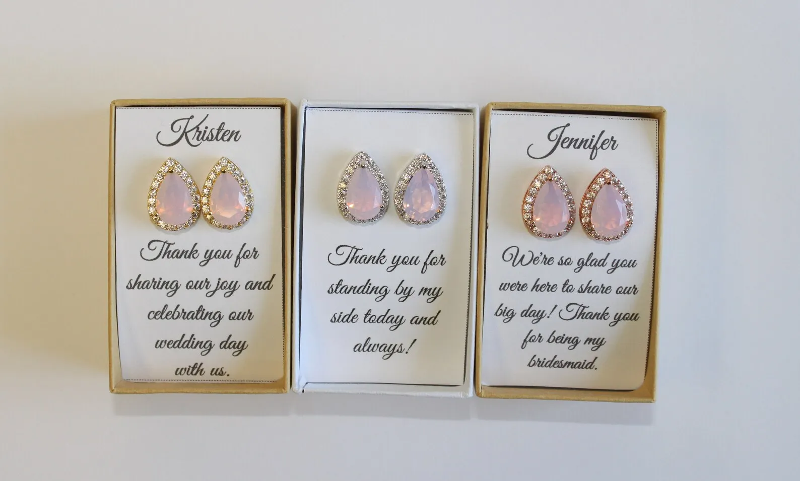 Regalos personalizados para dama de honor, pendientes personalizados para dama de honor, pendientes de boda, pendientes de gota de lágrima, regalo de fiesta nupcial, dama de honor p