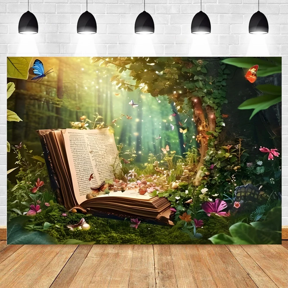 Castle Turret Ivy Cloud Wildflower Firefly Photography Background Enchanted Tree Rainbow Arch Brook Photo Studio Backdrops CT-05