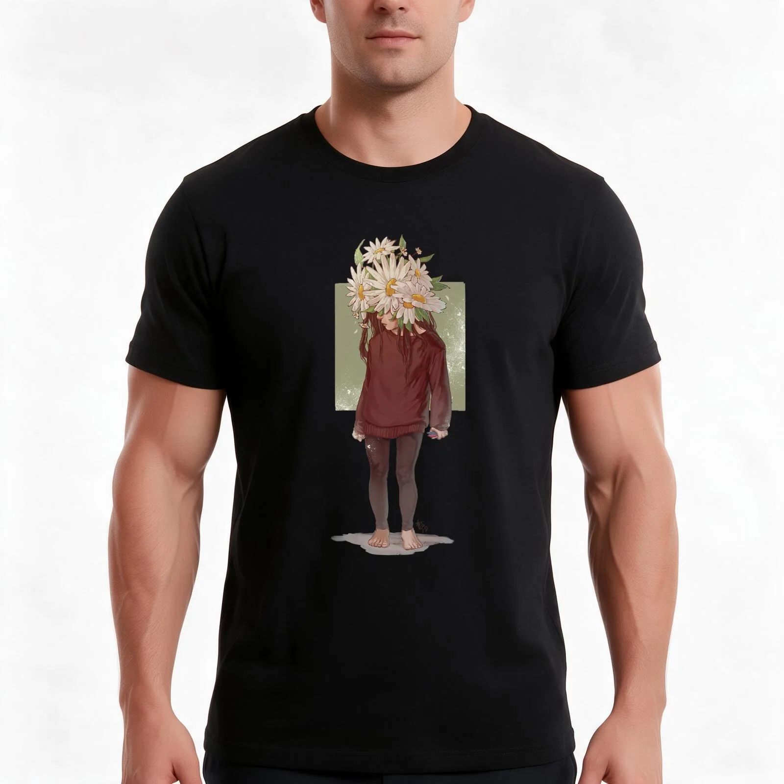 care and the daisies T-Shirt Summer Casual Cotton Tee Oversized Streetwear Tops Vintage Graphic Print Loose Fit Short Sleeve