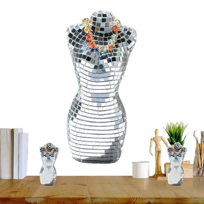 

Mirror Disco Ball Female Model Sculpture Women Body Shape Mirror Disco Balls Desktop Party Decorations Reflective Ornaments