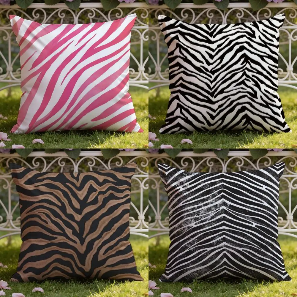 Zebra Stripes Cushion Cover Home & Car Dual-Scene Pillow Cover: Reversible for Premium Comfort