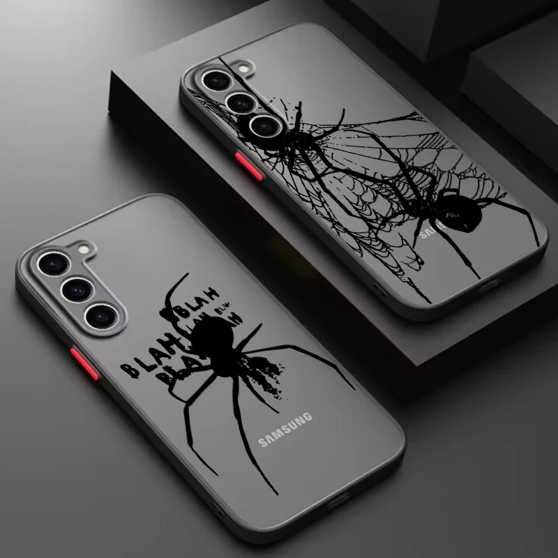

Marvel Spiderman Spider Art Frosted Translucent For Samsung Galaxy S24 S23 S22 S21 S20 FE S10 S9 S8 Plus Ultra Pro 5G Matte