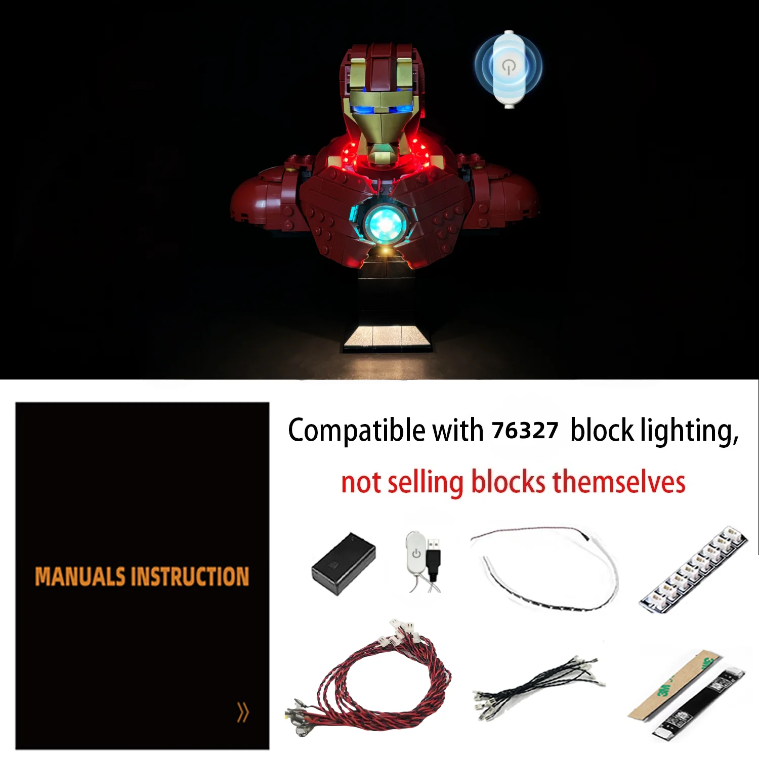 

Комплект светодиодного освещения LYBMTWF Бюст-блок, совместимый с бюстовым блоком Lego 7227 (не включает модели кирпичей)