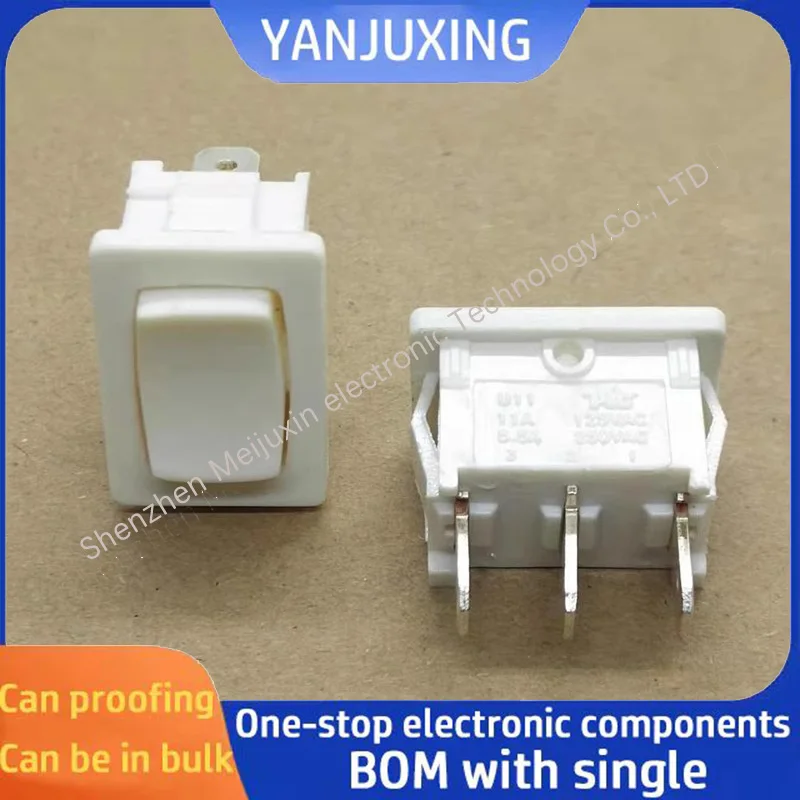 5PCS/LOT White boat-shaped switch with 3 pins and 3 positions 15*21MM U11 power slide switch button 250V 5.5A