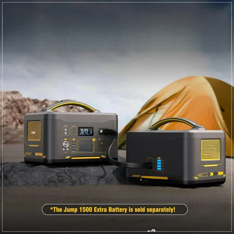 Portable Power Station 1000W (2000W) 1408Wh LiFePO4 Battery Powered Generator with 3x Sine Wave 1000W AC Outlets