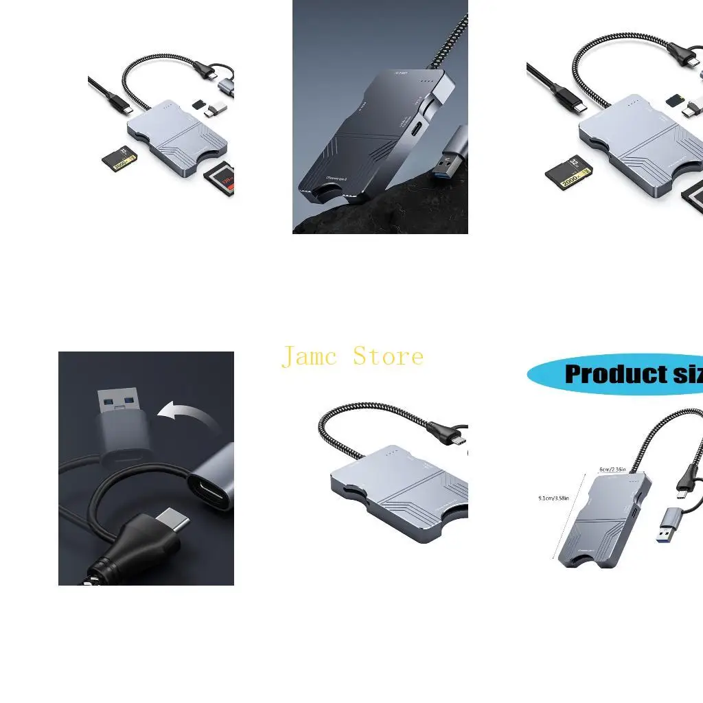 LX0B CFEB Card Reader for 10gbps Fast Transfer Compatibles Multiple Devices