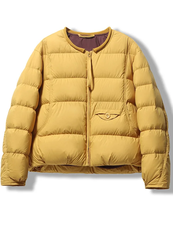 

Корейская модная женская утепленная хлопковая куртка на молнии с круглым вырезом для повседневной носки, Зима 2025