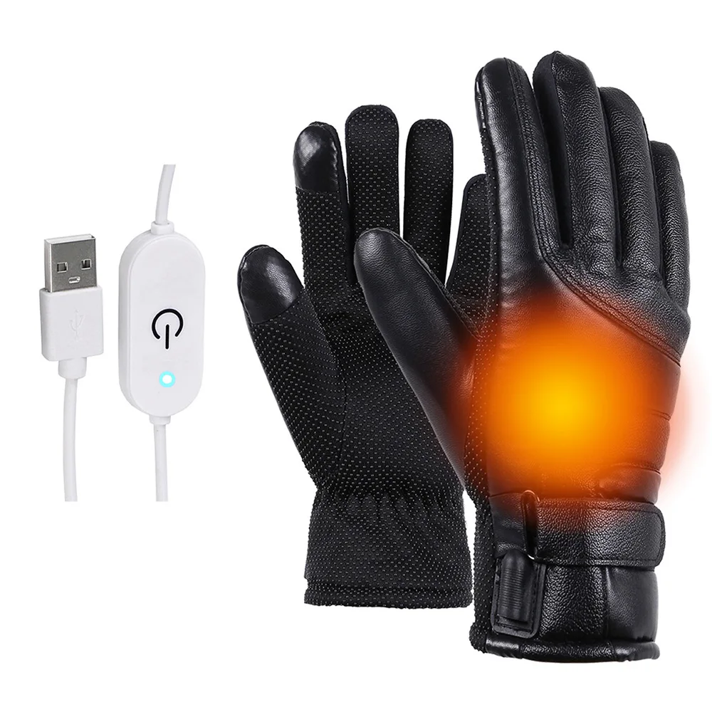 Guantes calefactables con USB, resistentes al agua, guantes calefactores eléctricos de invierno, calentadores de manos, guantes cálidos de invierno