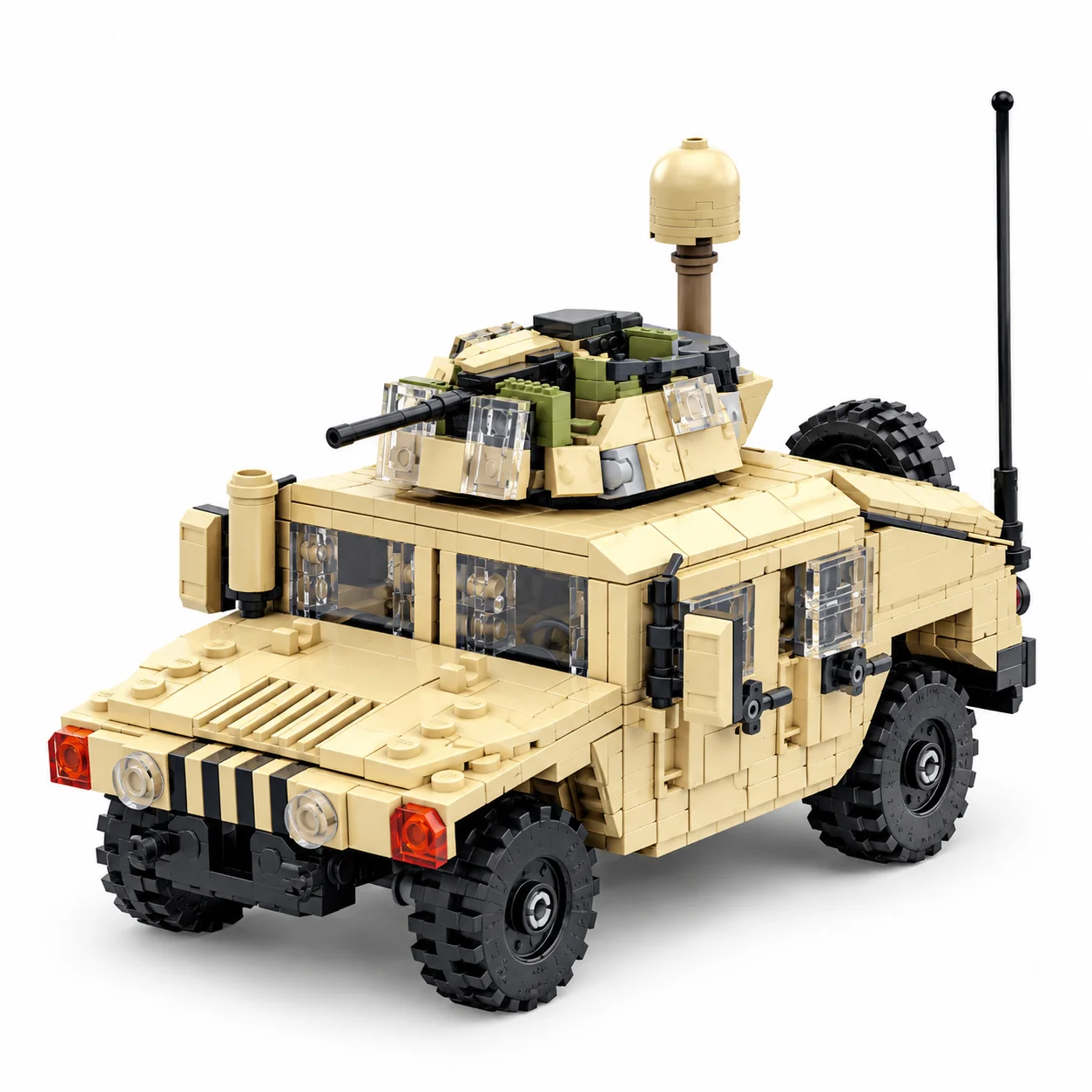 MOC Military Desert Off-road Armored Vehicle 602PCS Building Blocks DIY Combat Scout Car Model Adult Hobbies Gift Bricks