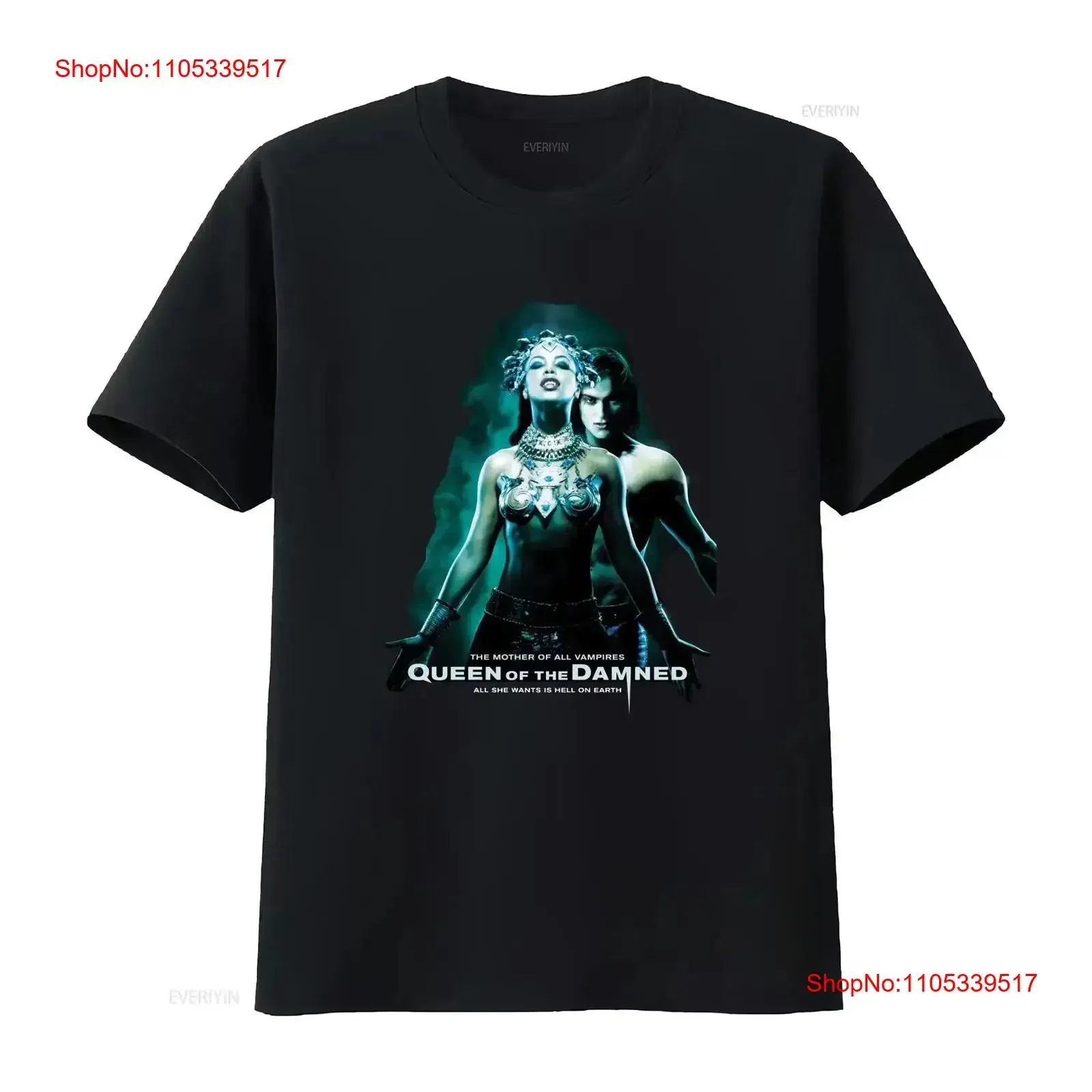 Queen of the Damned BLACK T SHIRT v1 poster Lestat Akasha S to 5XL vintage Washed designer clothes Slightly graphic Versatile