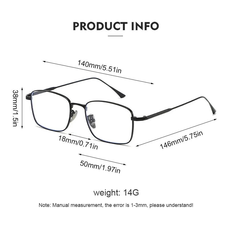 New Square Glasses Frame Men Metal Frame