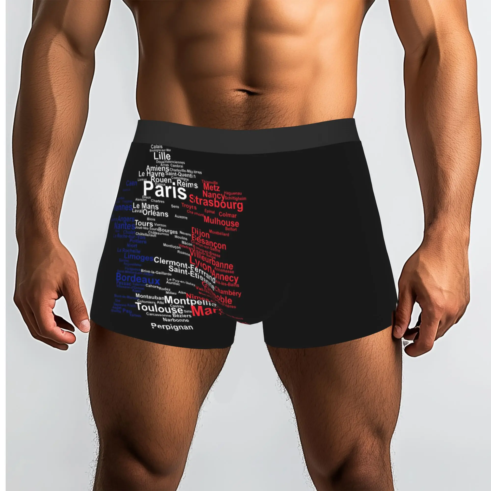 France Silhouette  French Towns  France Underpants Homme Panties Man Underwear Print Shorts Boxer Briefs