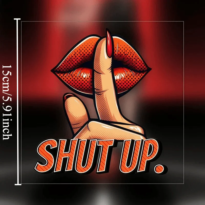 1Pc Pop Art Lips Gesture Vinyl Sticker, Waterproof Self-Adhesive Funny Decal for Car Window Bumper Truck Laptop Decor
