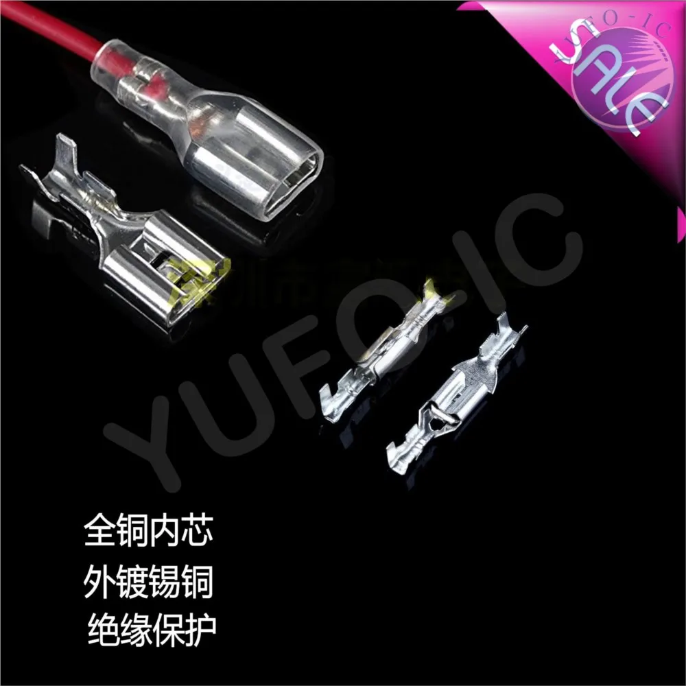 270PCS 2.8mm 4.8mm 6.3mm Female Male Spade Crimp Terminals Sleeve Wire Wrap Connector For 22-16 AWG 0.5mm2-1.5mm2 Electronic Box