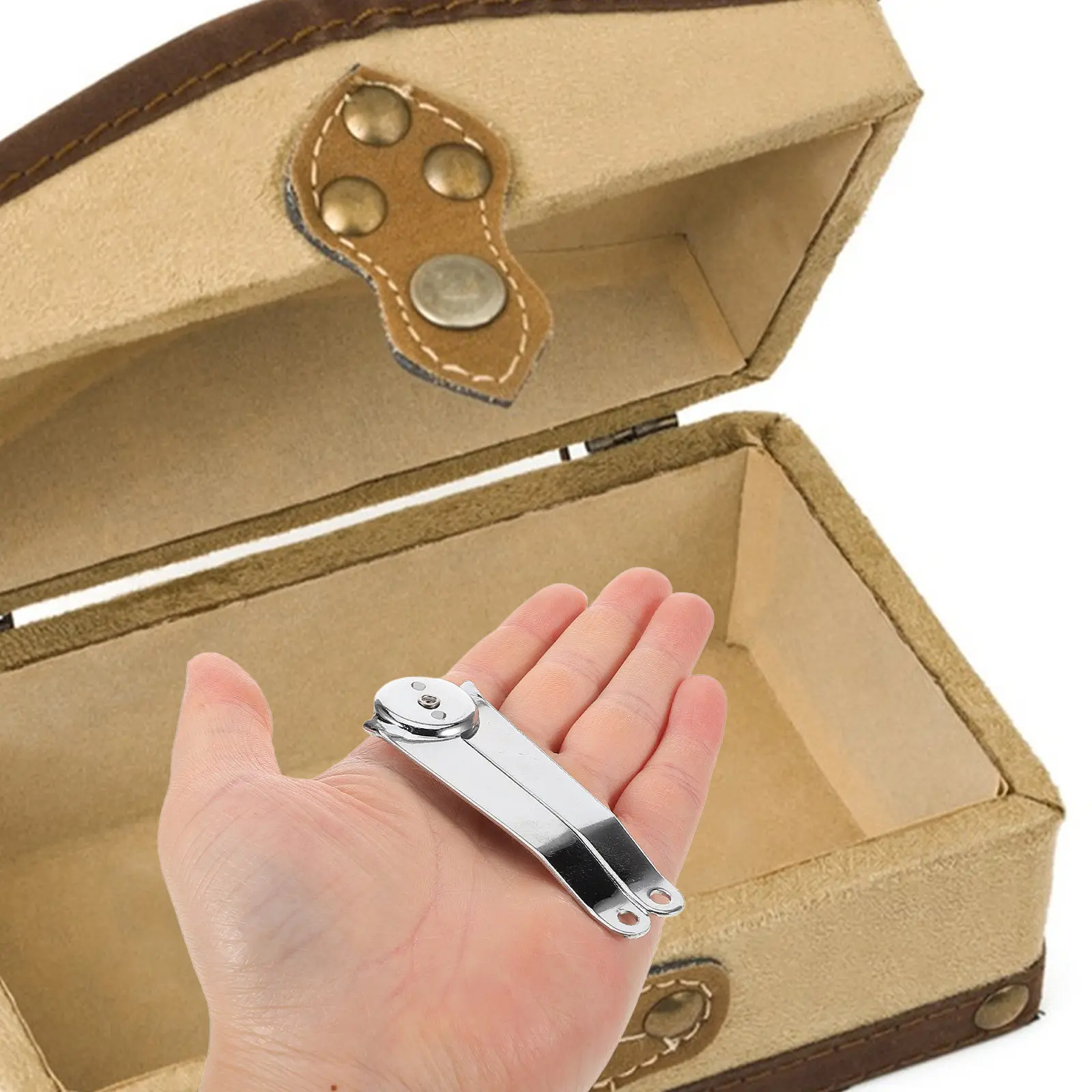 4Pcs Metal Lid Support Stay Hinges Heavy Duty Chest Hinges for Wooden Box Jewelry Cabinet Furniture Replacement Lid Hinge