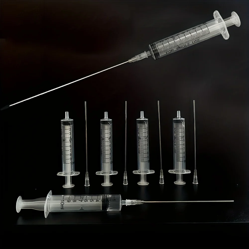 syringe set with a 10cm long needle and laboratory dispensing syringe, suitable for precise ink filling and liquid transfer wit