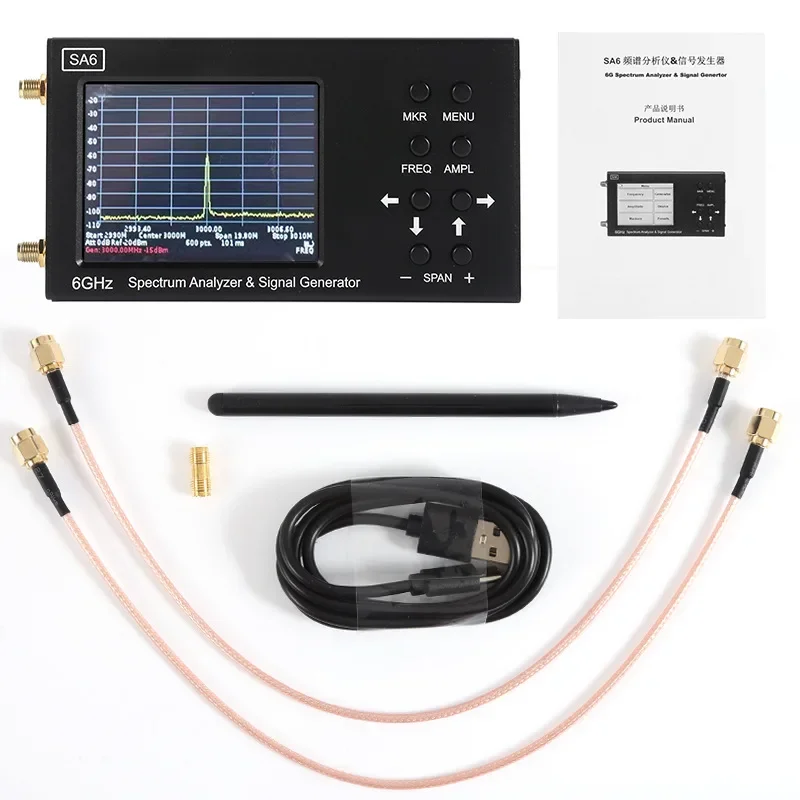 SA6 6GHz Spectrum Analyzer Signal Generator RF Signal Source for Wi-Fi 2G 4G LTE CDMA GSM Beidou GPR