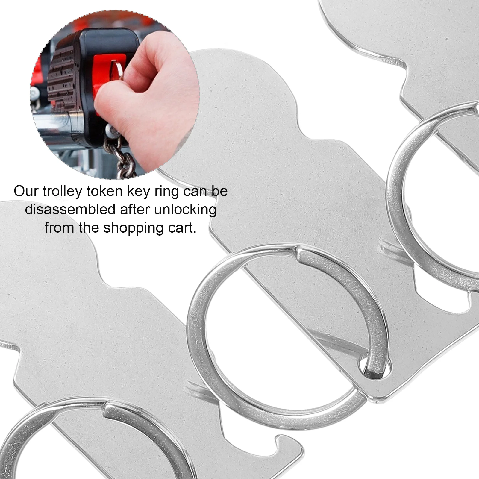 Token Keychain Tokens for Cart Supermarket Trolley Metal Change Grocery Portable Rings Shopping Accessory Remover