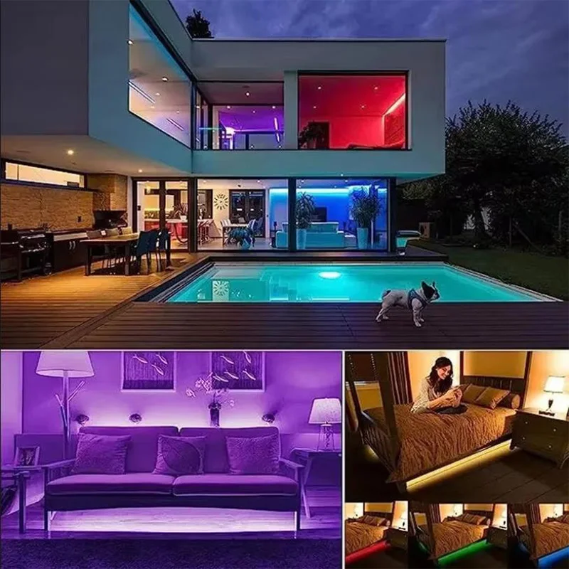 Bluetooth LED Strip Lights APP Control Music Sync 1-30M Flexible Color Changing Led Lights for Festival Party Gaming Room Decor