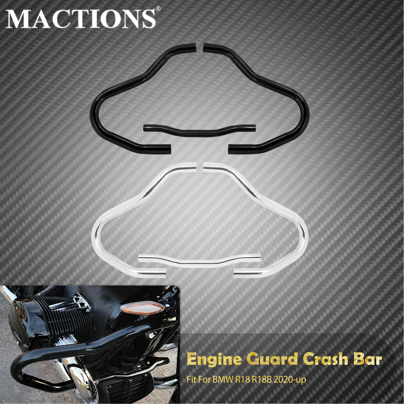 

Motorcycle Engine Guard Protection Highway Crash Bar Bumper Frame Fairing Protector For BMW R18 R18B 2020-2022 2023 Black/Chrome