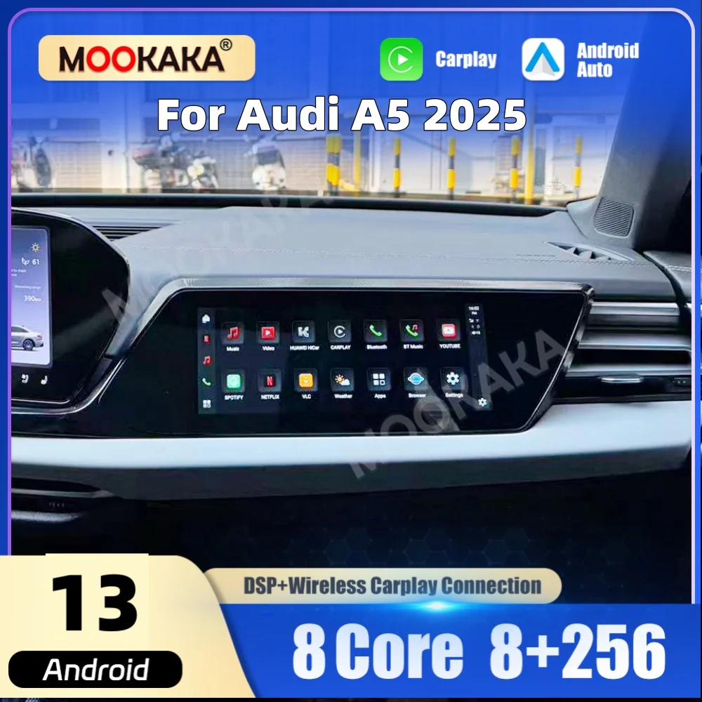 

Мультимедийный дисплей Co-pilot 11 дюймов с CarPlay для Audi A5 2025: панель управления, монитор Android 13