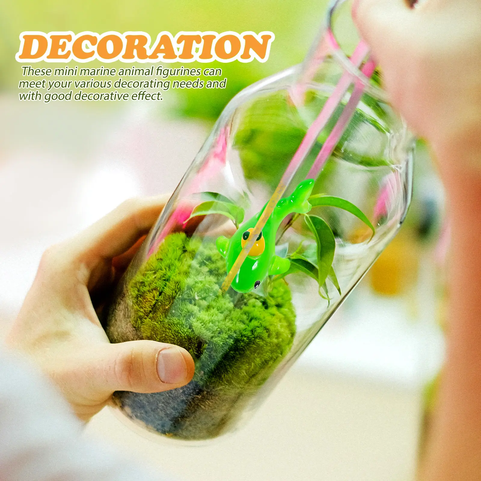 4Pcs Mini Marine Animal Resin Decor Set Whale Octopus Seahorse Turtle Small Fish Tank Garden Fairy Desktop Landscape
